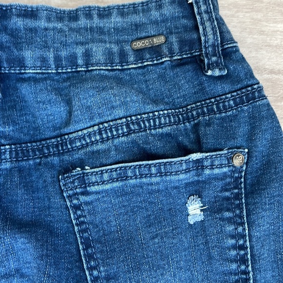 Cocoa Blue women’s denim distressed pencil skirt - Picture 5 of 5